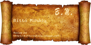 Bittó Mihály névjegykártya